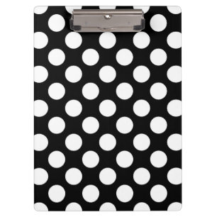 Black and White Polka Dots, Polka Dot Pattern Clipboard