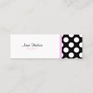 Black and White Polka Dots, Polka Dot Pattern Mini Business Card