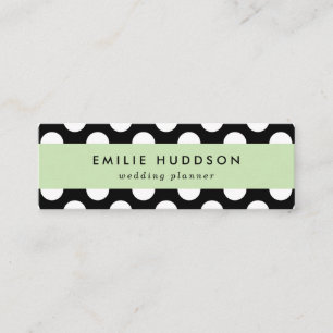 Black and White Polka Dots, Polka Dot Pattern Mini Business Card