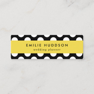 Black and White Polka Dots, Polka Dot Pattern Mini Business Card
