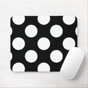 Black and White Polka Dots, Polka Dot Pattern Mouse Pad