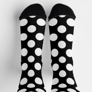 Black and White Polka Dots, Polka Dot Pattern Socks