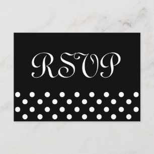 Black and White Polka Dots RSVP Wedding Response