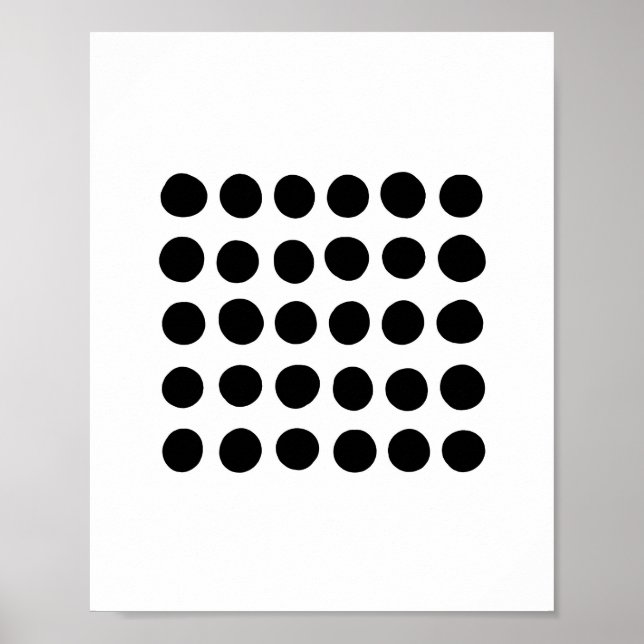 Black and white polka dots. Simple geometric Poster (Front)