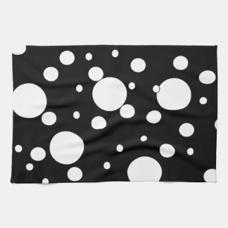 Black and white polka dots tea towel
