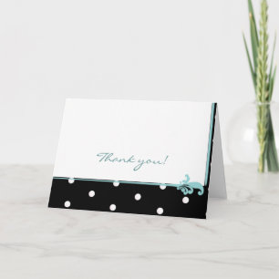 Black and White Polka Dots Thank You Card