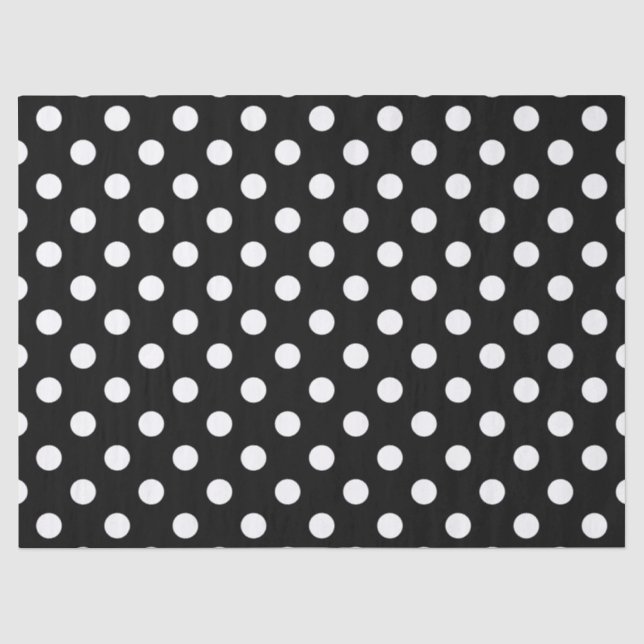 Black and White Polka Dots Tissue Paper (Front)
