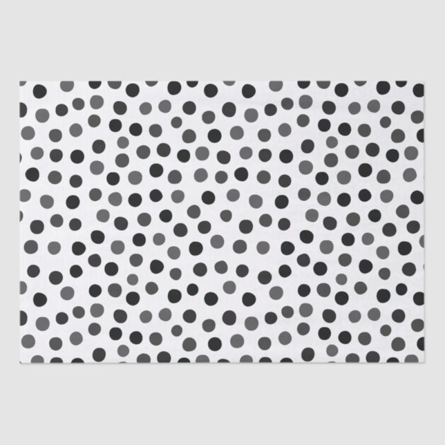 Black and white polka dots tissue paper (Front)