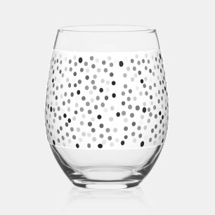 Black and White Polka Dots Wine Glass