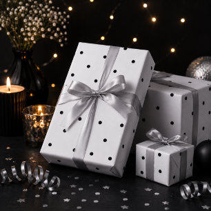 Black and white Polka Dots  Wrapping Paper