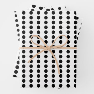 Black and White Polka Dots Wrapping Paper Sheet