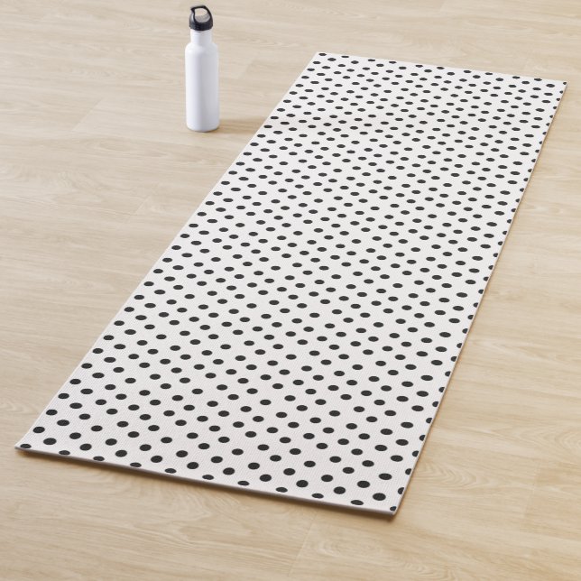 Black and White Polka Dots Yoga Mat (In Situ)