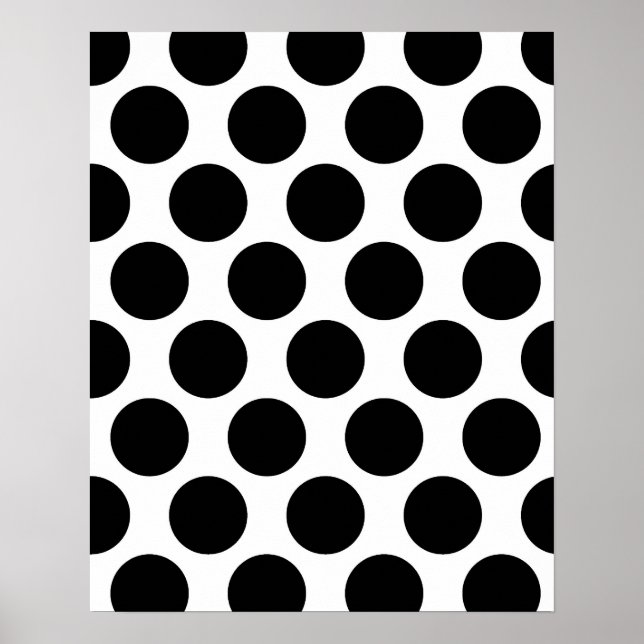 Black and White Polkadot pattern Poster (Front)