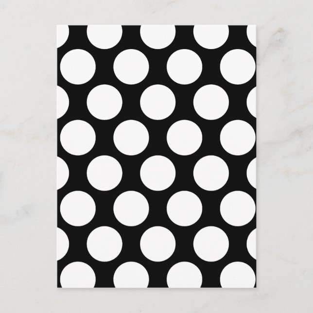 Black and White Polkadot Postcard (Front)