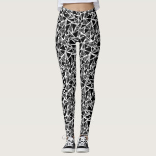 Black and white polygonal pattern leggings