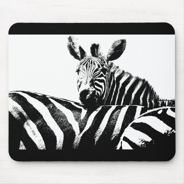 Black And White Pop Art Zebras Template Custom Mouse Pad (Front)