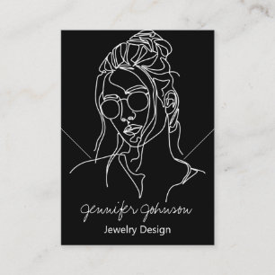 Black and White Portrait Necklace Display Card