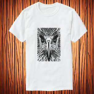 Black and white portrait of a eagle AI Art T-Shirt
