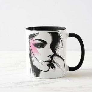 Black and white portrait of a girl. mug