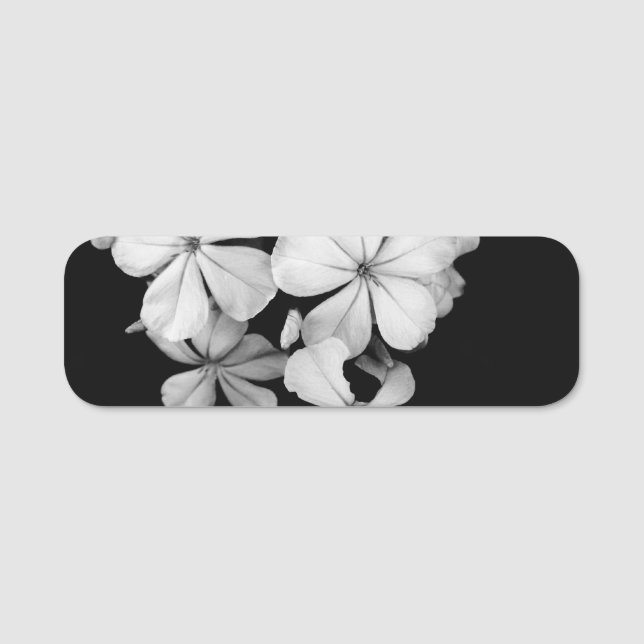 Black and White Postcard Design Name Tag (Front)