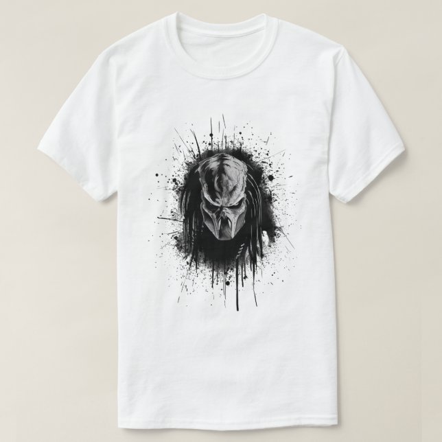 Black and White Predator Face T-Shirt (Design Front)