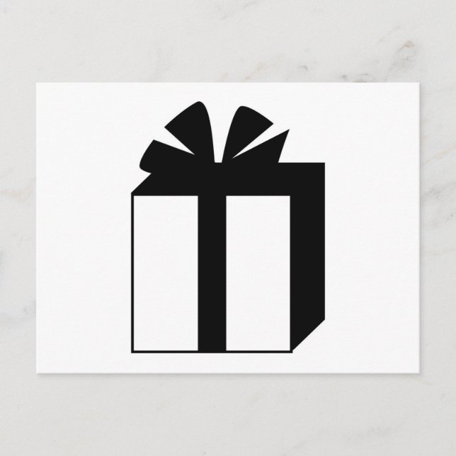 Black and White Present Postcard (Front)