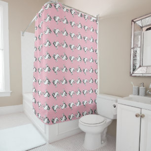 Black and white pretty French Bulldog Pattern Shower Curtain