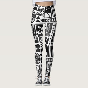 Black And White Print Leggings