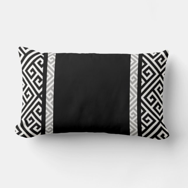 Black and white printed lumbar cushion (Front)