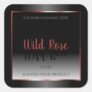 Black and White Product Label Burgundy Decor Frame