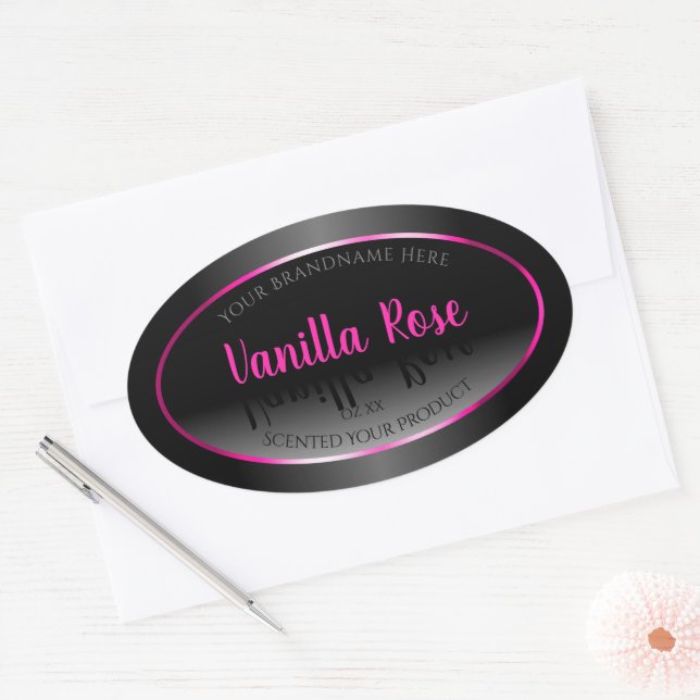 Black and White Product Label Glamourous Pink Fram (Envelope)