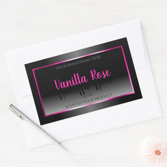 Black and White Product Label Glamourous Pink Fram (Envelope)