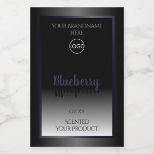 Black and White Product Labels Blue Frame Add Logo