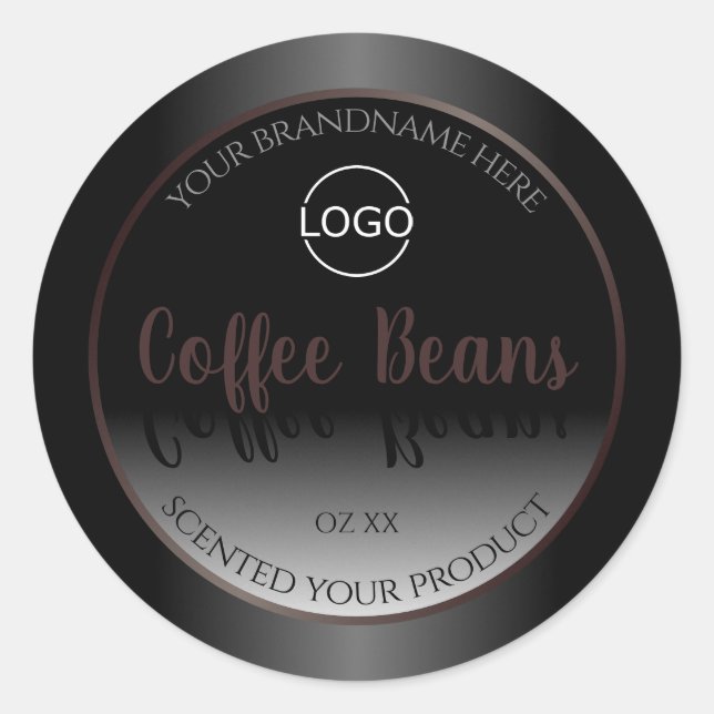 Black and White Product Labels Burgundy Frame Logo (Front)