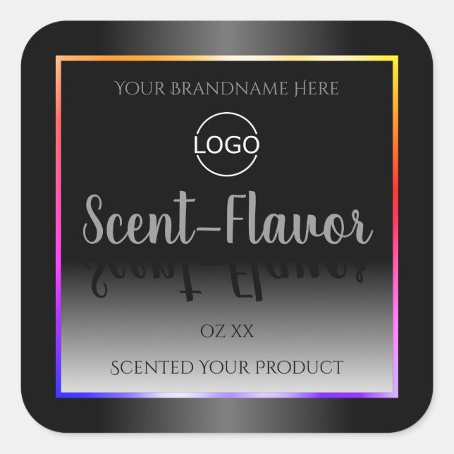 Black and White Product Labels Colourful Frame Log (Front)