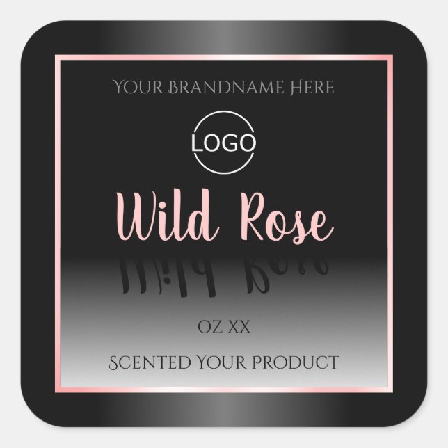 Black and White Product Labels Pink Frame Logo (Front)