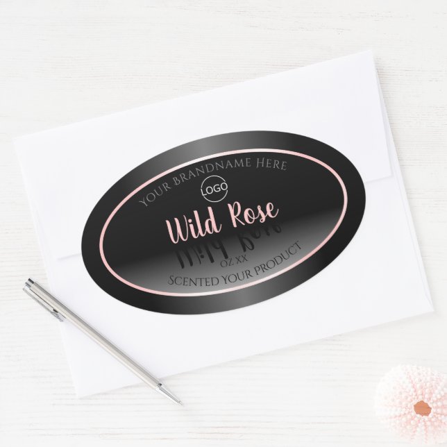 Black and White Product Labels Pink Frame Logo (Envelope)