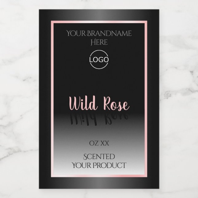 Black and White Product Labels Pink Frame Logo (Single Label)