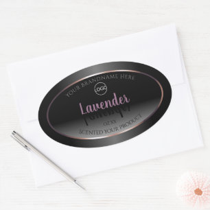 Black and White Product Labels Purple Frame Logo