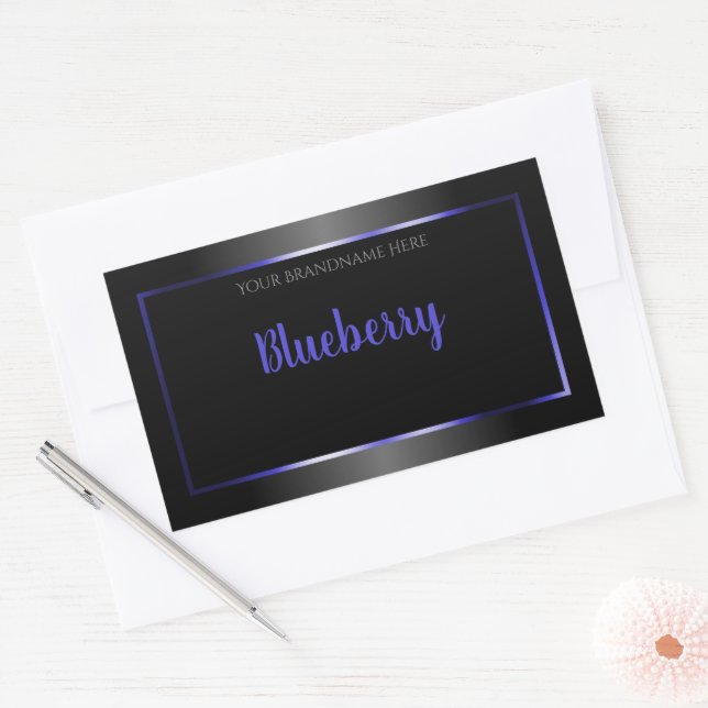 Black and White Product Labels Shimmery Blue Frame (Envelope)