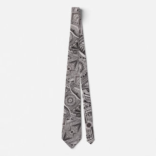 Black and White Professional Tribal Tattoo Pattern Tie