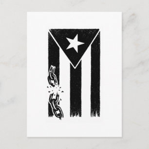 Black and White Puerto Rican Flag Resistance Postcard