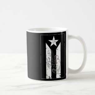 Black And White Puerto Rico Flag With Boxing Glove Coffee Mug