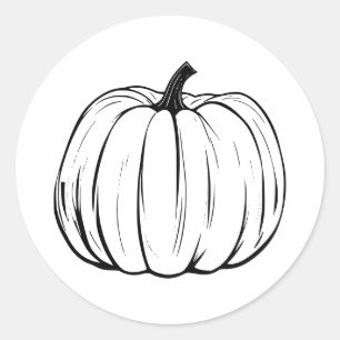 black and white pumpkin sticker