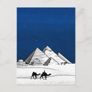 Black and white pyramid Egypt Postcard