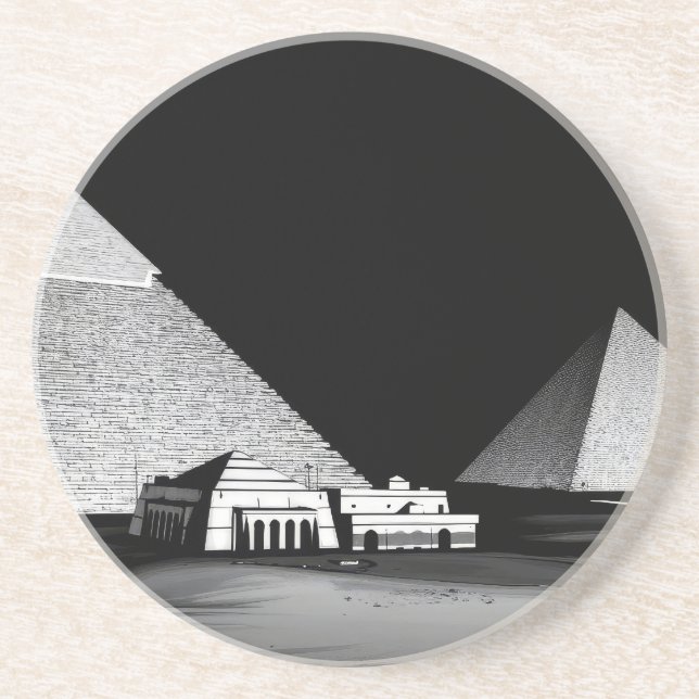 Black and White Pyramids Coaster (Front)
