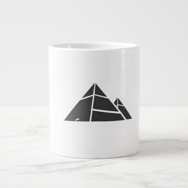 Black and White Pyramids Large Coffee Mug (Front)