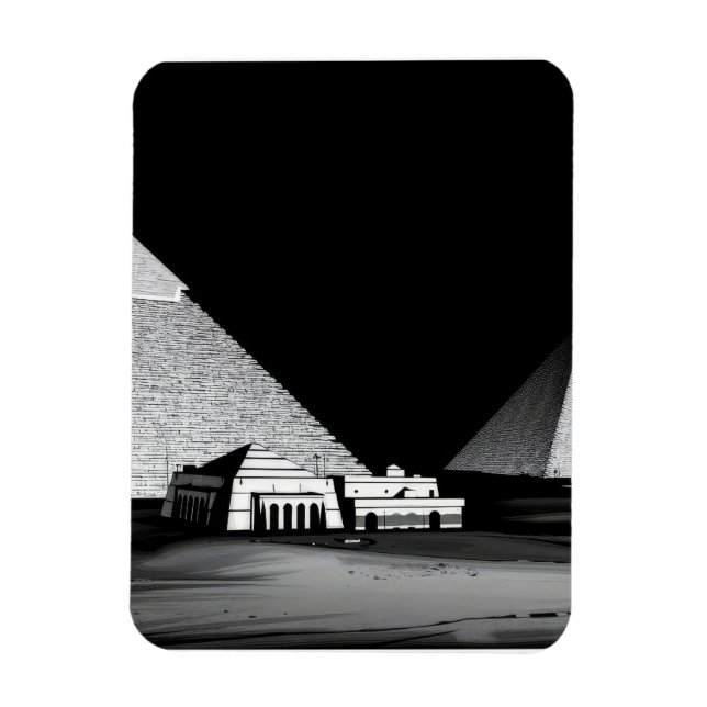 Black and White Pyramids Magnet (Vertical)