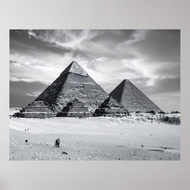 Black and White Pyramids Poster (Front)