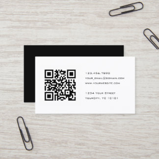 Black and White QR Code Consultant Business Card